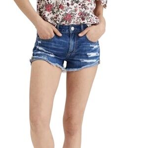 American Eagle Distressed Tom Girl Shortie Jean Shorts Size 12